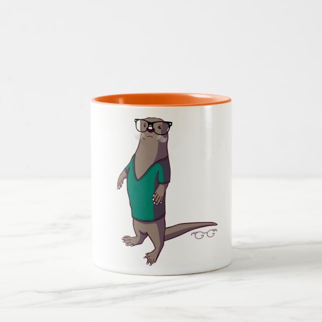 Hipster Otter Mug (without text) (Center)