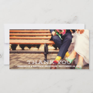 HIPSTER OVERLAY WEDDING THANK YOU PHOTO CARD