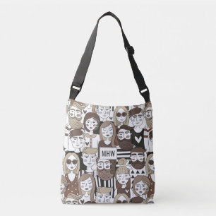 Hipster Pattern custom monogram bags