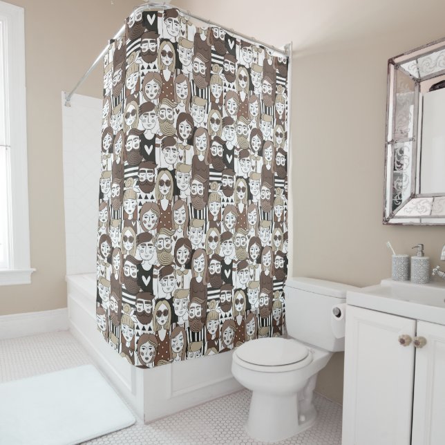 Hipster Pattern shower curtain (In Situ)