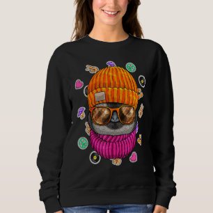 Hipster Penguin Geek Nerd Glasses Animal Love Peac Sweatshirt