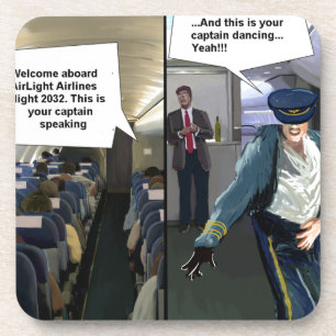 Hipster Pilot Funny Coaster