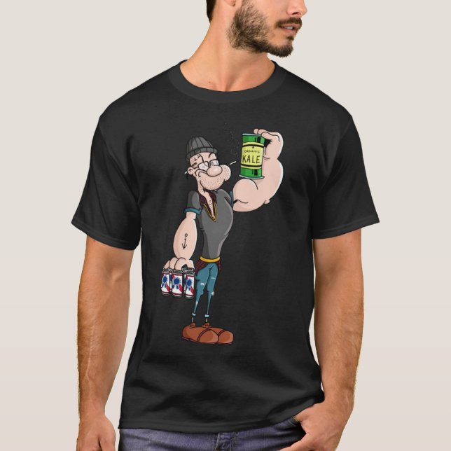 Hipster Popeye  T-Shirt (Front)