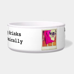 Hipster Pug Dog Food Bowl