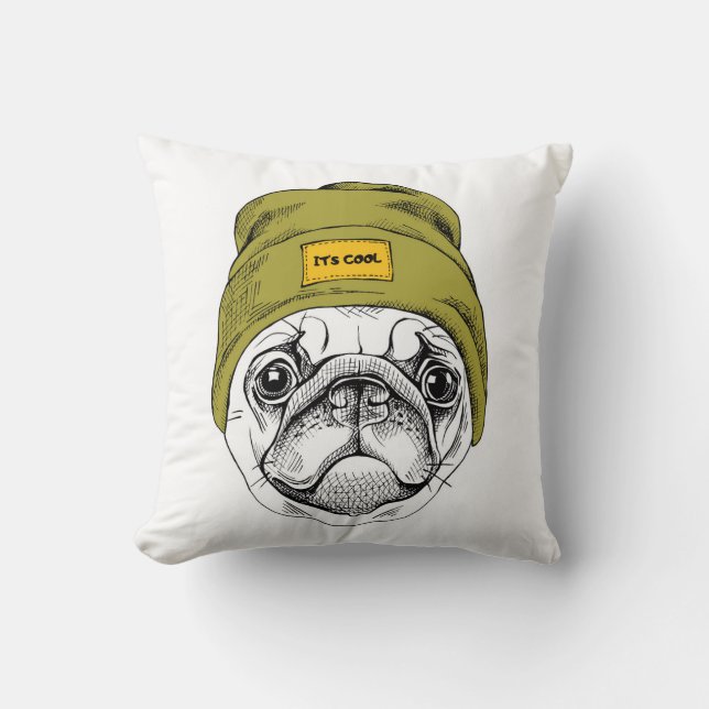 Hipster Pug | It's Cool Cushion (Front)