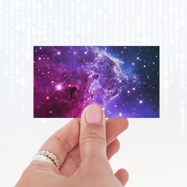 Hipster Purple Ombre Monkey Head Nebula Business Card (Create your own celestial business cards.)
