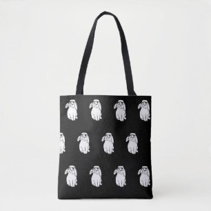 Hipster Rabbit Funny Bunny With Glasses Cute Anima Tote Bag