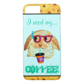 Hipster Rabbit with Coffee iPhone 8/7 Case