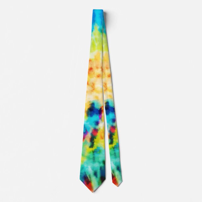 *~* Hipster Rainbow Psychodelic Retro Tie Dye Tie (Front)
