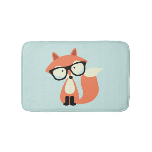 Hipster Red Fox Bath Mat