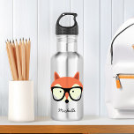 Hipster Red Fox  Stainless Steel Water Bottle<br><div class="desc">Adorable hipster fox illustration personalised design.</div>