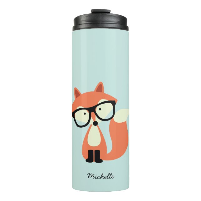 Hipster Red Fox Thermal Tumbler (Front)