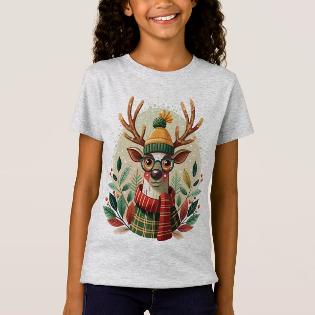 Hipster Reindeer T-Shirt (Front)