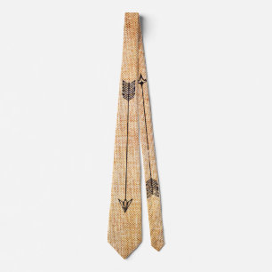 Hipster rustic linen arrows tie