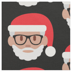 hipster Santa Claus emoji fabric
