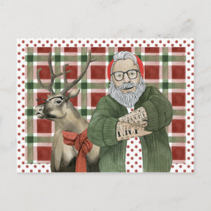 Hipster Santa Collection Postcard