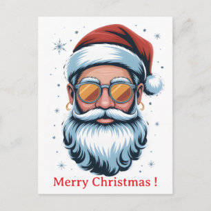 Hipster Santa  Holiday Postcard