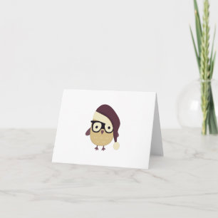 Hipster Santa Owl Holiday Card
