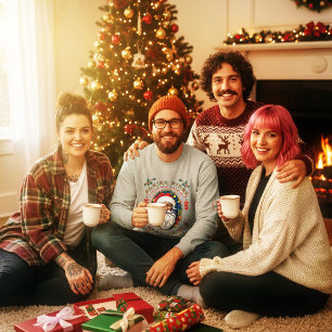 Hipster Santa Sleigh Rides Good Vibes Christmas Sweatshirt