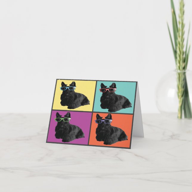 Hipster Scottie Note Card (Front)