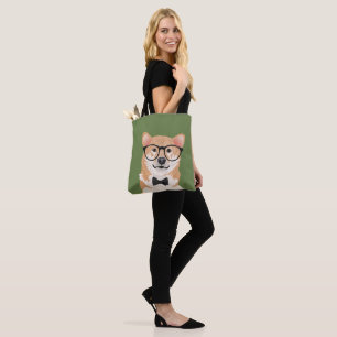 Hipster Shiba Inu Tote Bag for Dog Lovers
