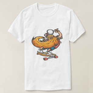Hipster Skateboard Bearded Man T-Shirt