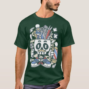 Hipster Skull Barber T-Shirt