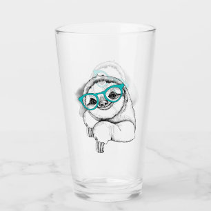 Hipster Sloth Glass
