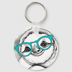 Hipster Sloth Key Ring