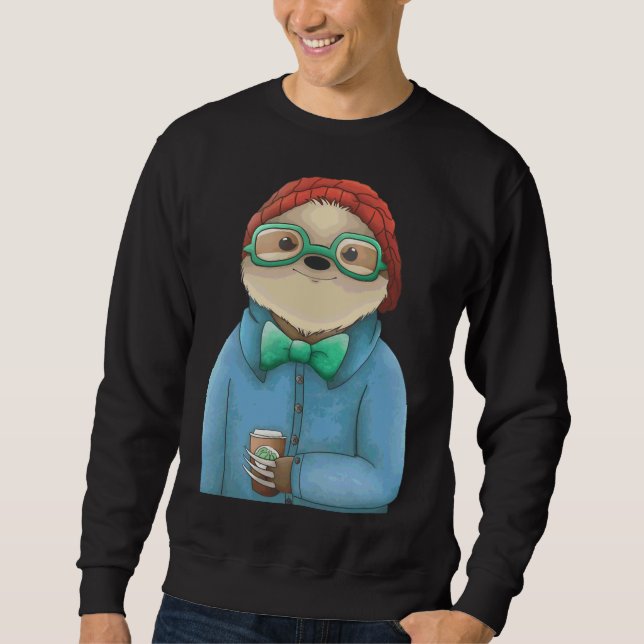 Hipster Sloth Sweatshirt (Front)