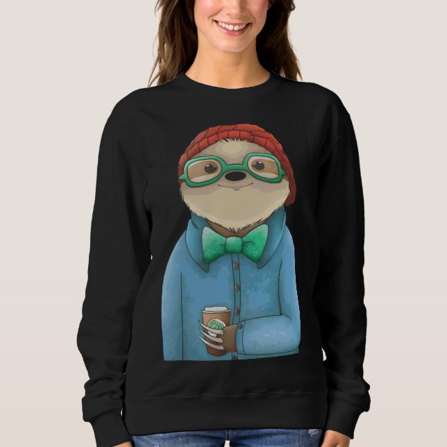Hipster Sloth Sweatshirt (Front)