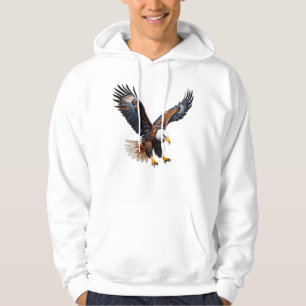 Hipster soaring eagle design hoodie