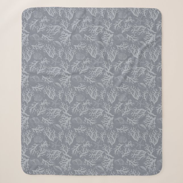 Hipster Style Coral Reef Sherpa Blanket (Front)