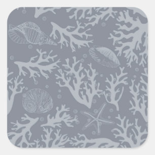 Hipster Style Coral Reef Square Sticker