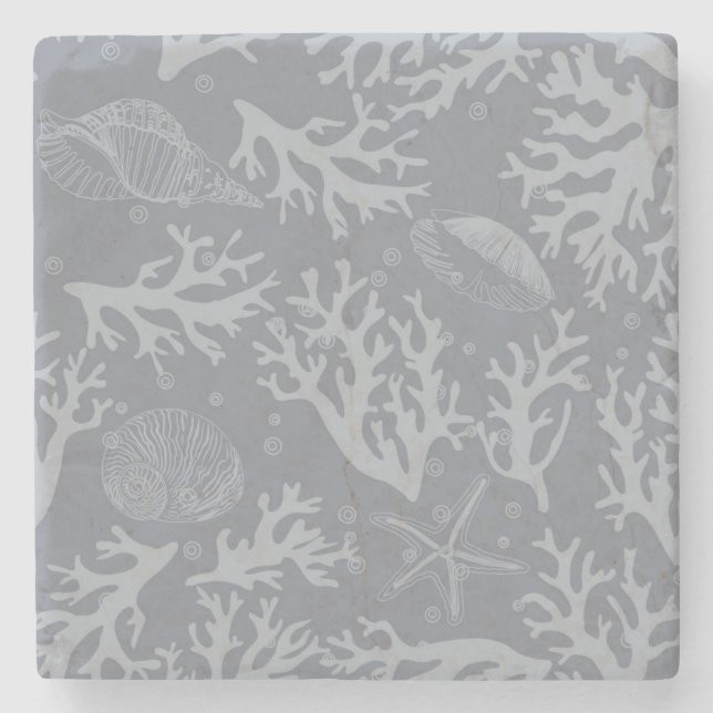 Hipster Style Coral Reef Stone Coaster (Front)
