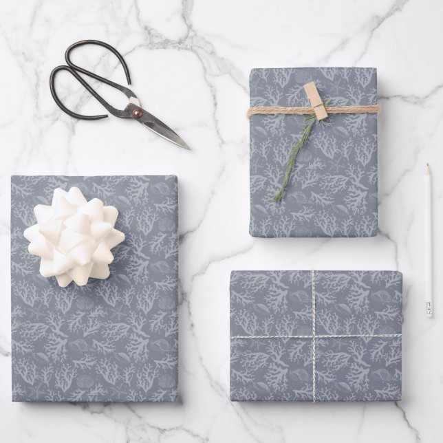 Hipster Style Coral Reef Wrapping Paper Sheet (Front)