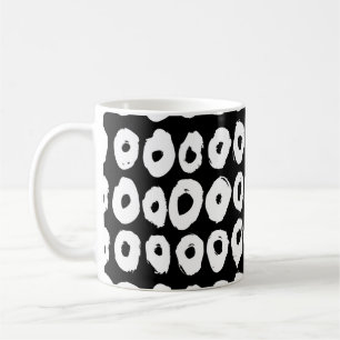 Hipster style pattern with doughnut like shapes in coffee mug