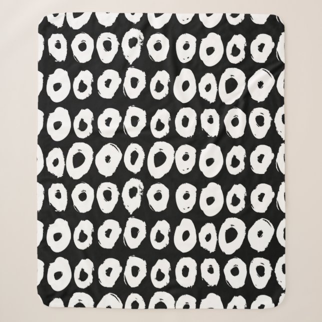Hipster style pattern with doughnut like shapes in sherpa blanket (Front)