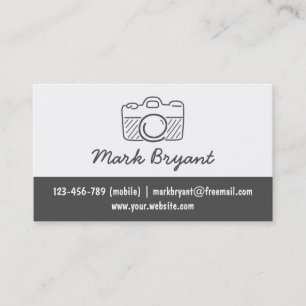 Hipster, Stylish, Camera Doodle, Photographer Business Card