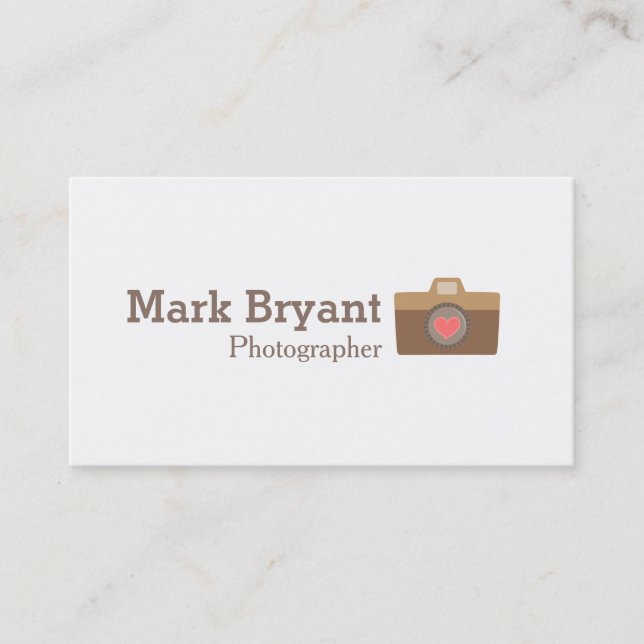 Hipster, Stylish, Camera, Wedding Photographer Business Card (Front)