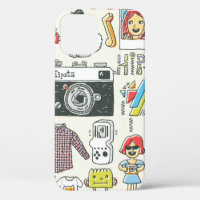Hipster swag hand drawn colorful doodle set. Vinta
