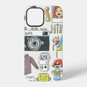Hipster swag hand drawn colorful doodle set. Vinta iPhone 12 Case