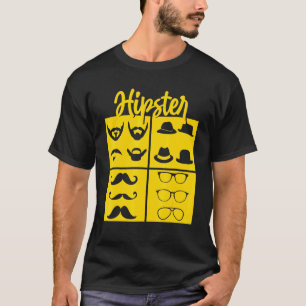 Hipster Symbols Pipe Smoker Moustache Glasses Bow  T-Shirt