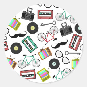 Hipster Themed Envelope Seal Sticker