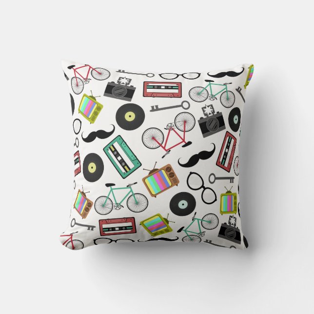 Hipster Themed Pillow (Front)