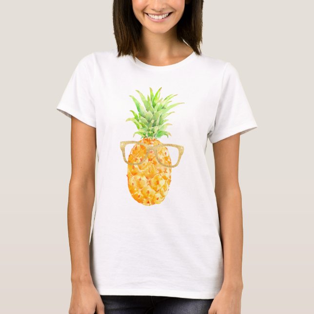 Hipster Tropical Pineapple T-Shirt (Front)