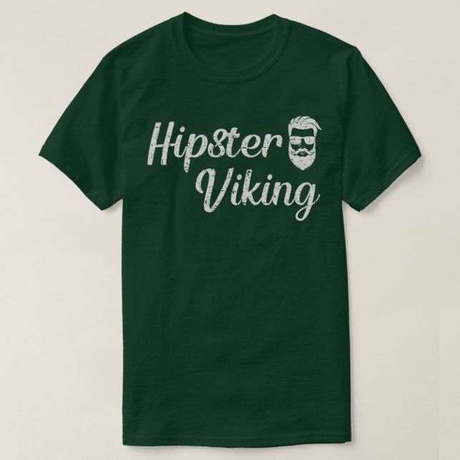 Hipster Viking Funny Beard T-Shirt (Design Front)