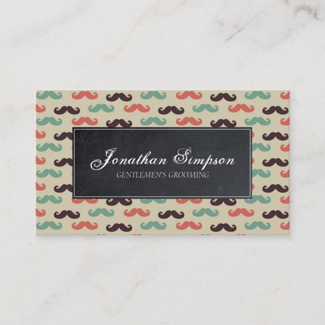hipster vintage barber beard business card (Front)