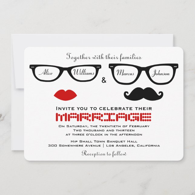 Hipster Wedding Invitation (Front)