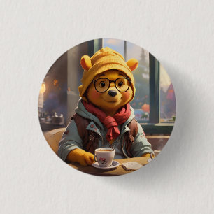 Hipster Winnie the Pooh 1 3 Cm Round Badge